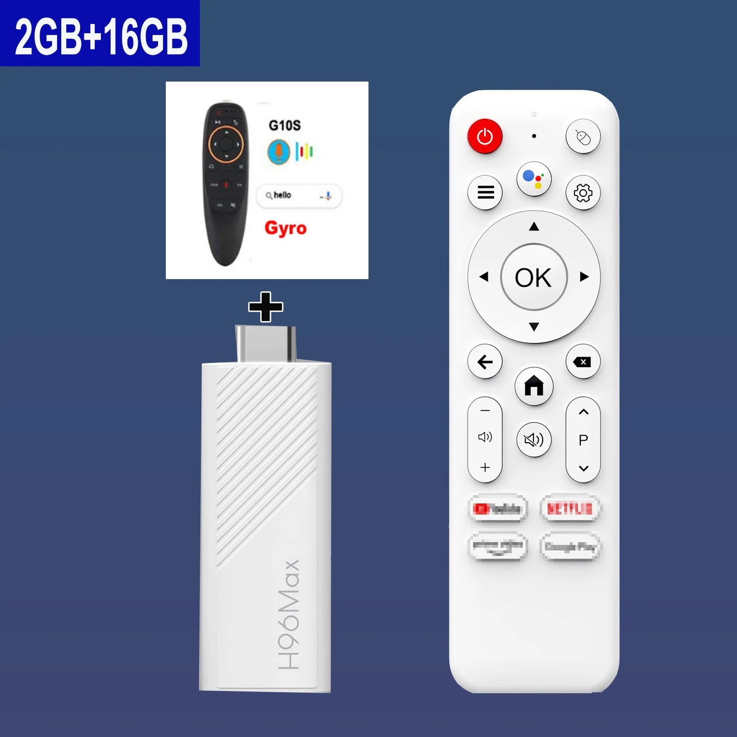 H96 Max Android TV Stick Allwinner H313 2.4G Wifi 5G Wifi6 Dual Band 8GB 16GB 4K 3D HDR Google Voice Remote DC 5V 2A