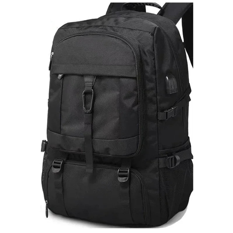 50L 80L Large Travel Backpack for Men with Separate Shoe Compartment Business Bag Outdoor Sports Waterproof Black Storage Backpack