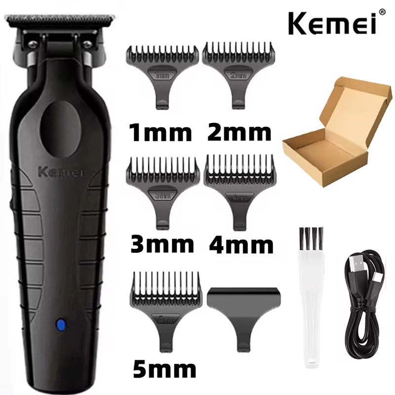 Kemei 2299 Cordless Hair Trimmer Zero Gapped Carving Clipper Professional Electric Hair Cutting Machine