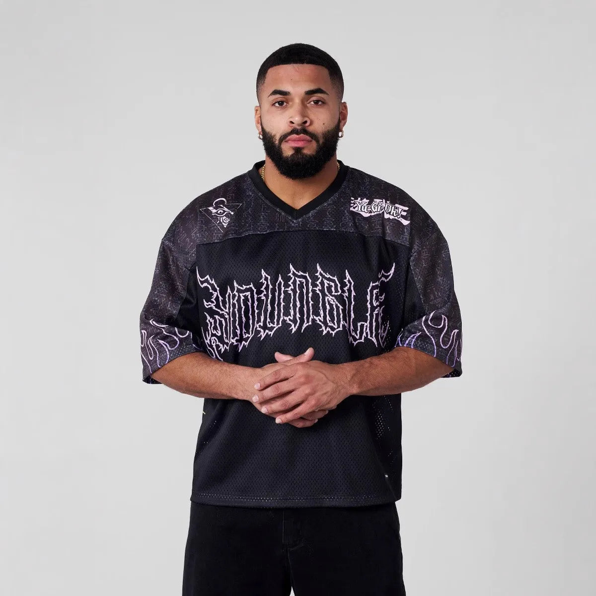 YA Trendy Brand Oversized T Shirt Street Leisure Quick Drying Breathable Large Mesh Animation Graphic Tee Short Sleeve Top
