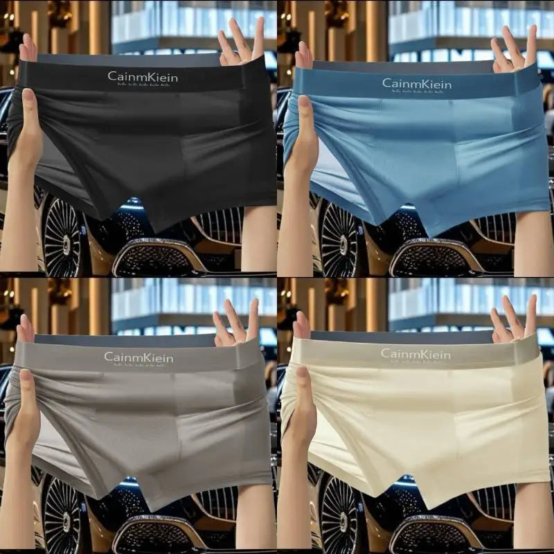 Briefs And Boxers Ice Silk Boxer Underwear Shorts Men