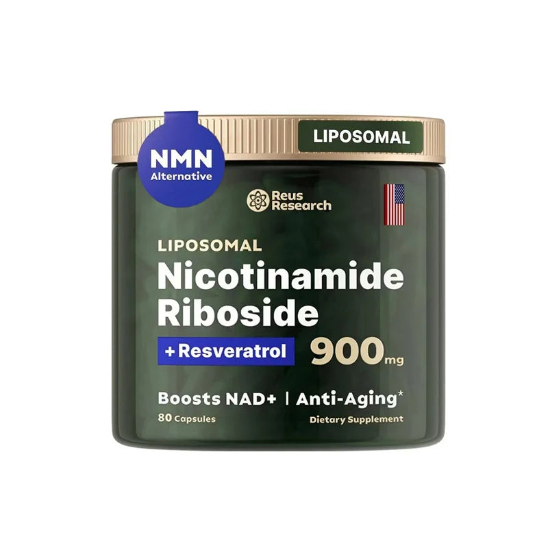 NAD Plus Supplements for Anti Aging Energy Focus Nicotinamide Riboside Resveratrol 30 Capsules