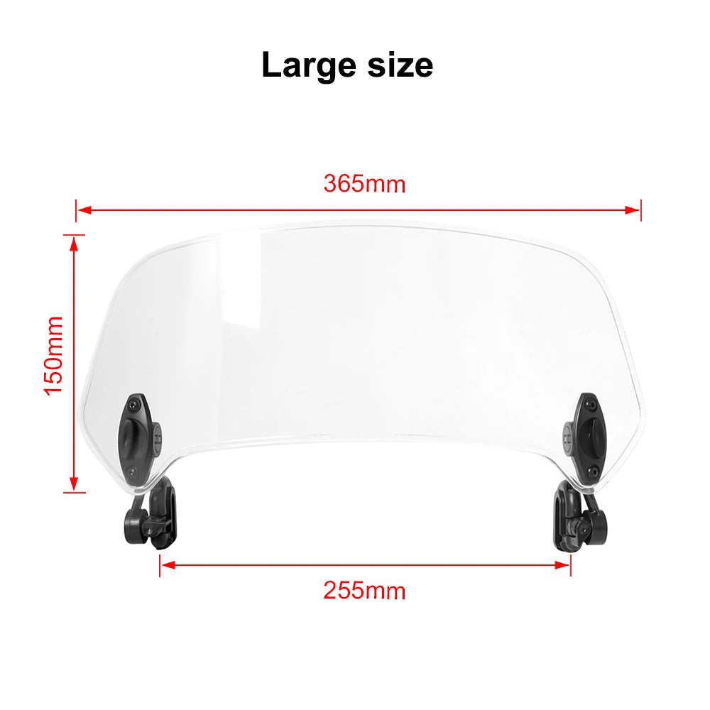 Motorcycle Universal Windshield Extension Adjustable Spoiler Clamp On Windscreen Deflector For BMW Kawasaki Yamaha Honda Suzuki