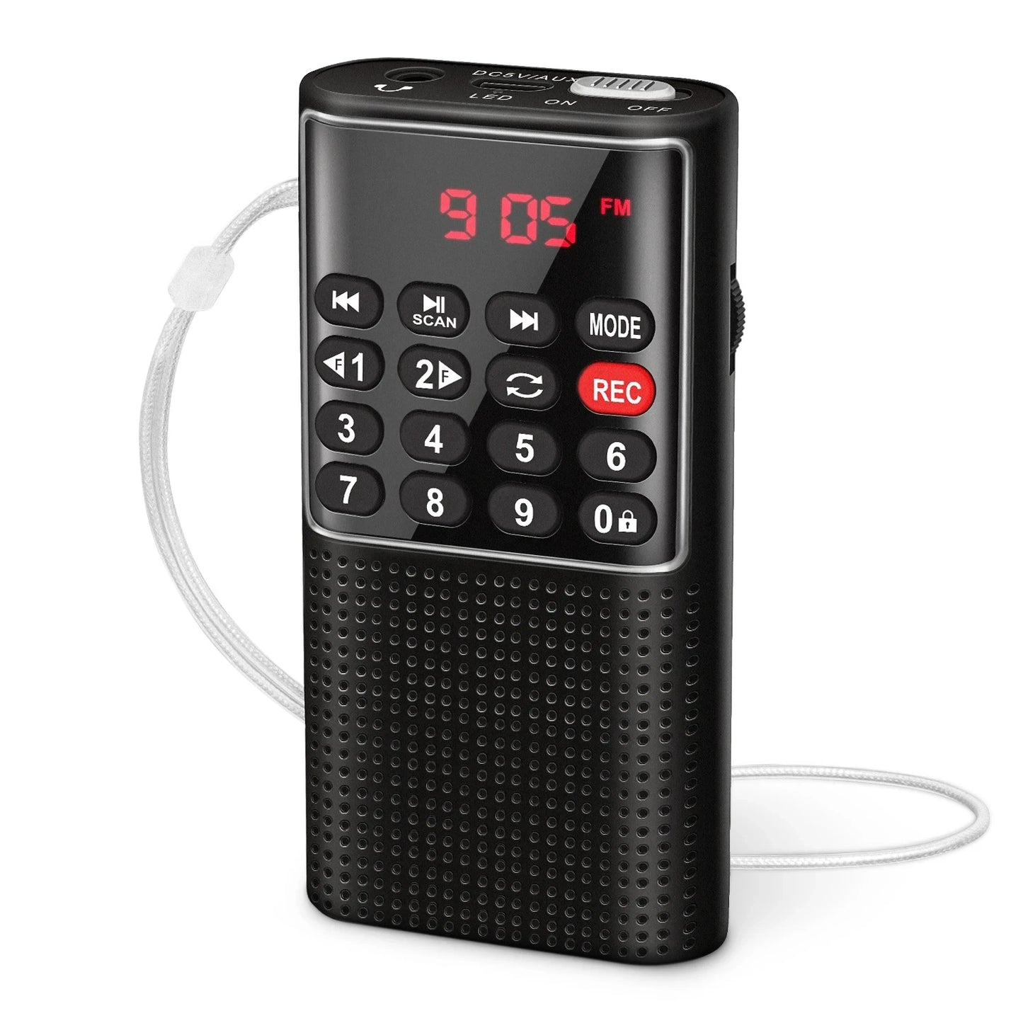 Mini Portable Pocket FM Radio Handheld MP3 Walkman with Recorder and Rechargeable Battery for Hiking