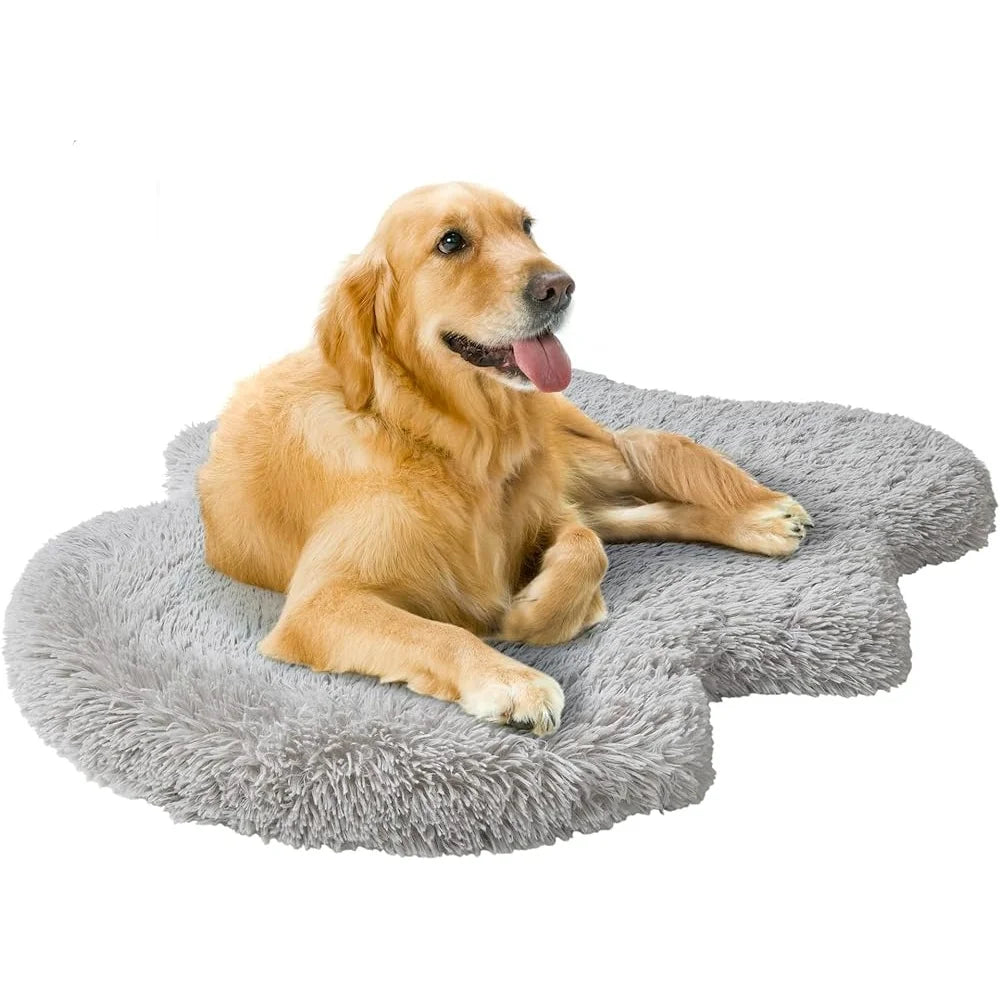 Non Slip Orthopedic Dog Bed Faux Fur Washable Rug Mat Soft Low Profile Design Joint Pain Relief Comfort