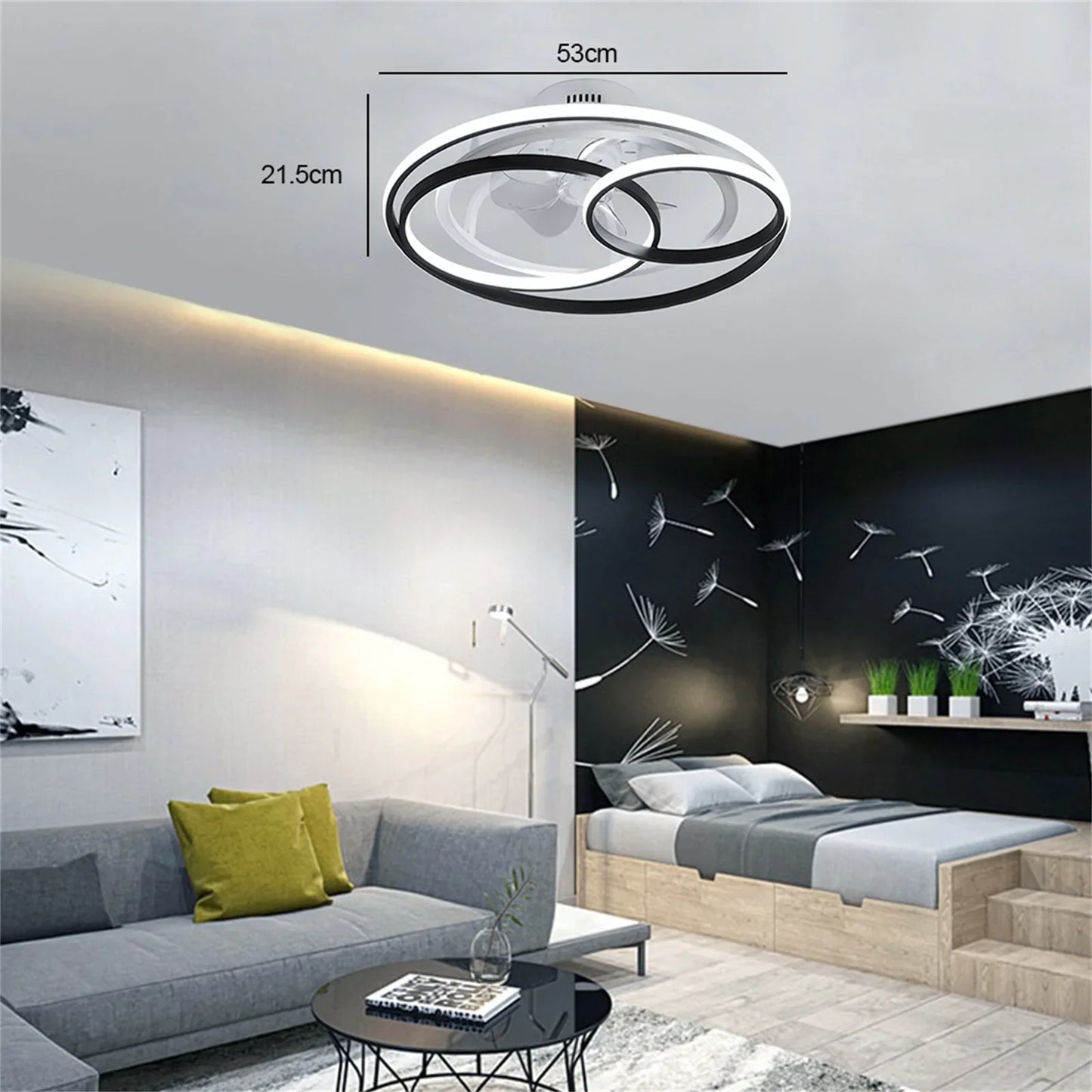 20 Inch Round LED Ceiling Light Modern Ring Design for Rooms