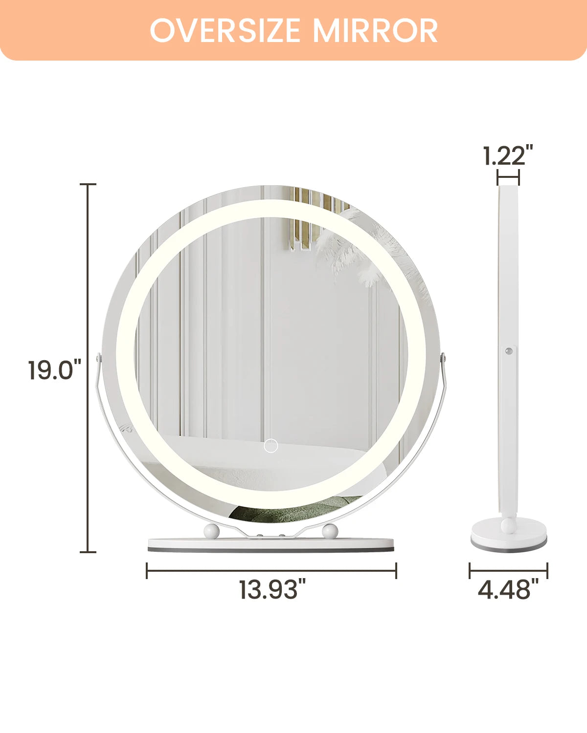 Samson Shopping 25 Round LED Vanity Mirror 3 Lighting Modes