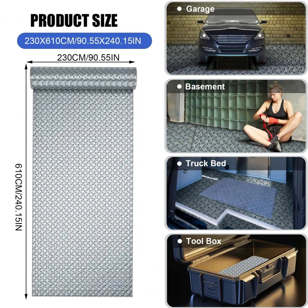 20ft 2mm Thick PVC Floor Mat Roll, Non-Slip, Waterproof & Easy to Clean - Ideal for Kitchen, Bathroom, Garage, Swimming Pool