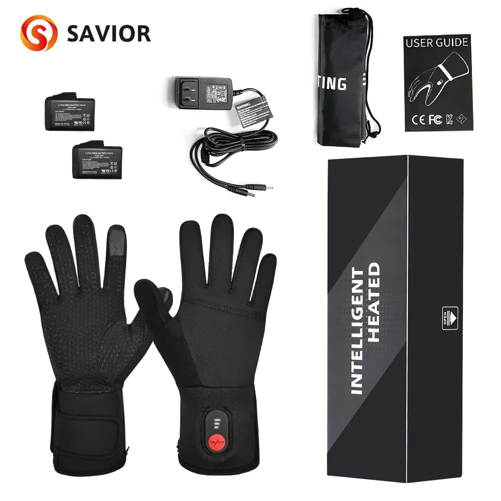 Savior Heated Gloves Skiing Thermal Touch Screen Pro