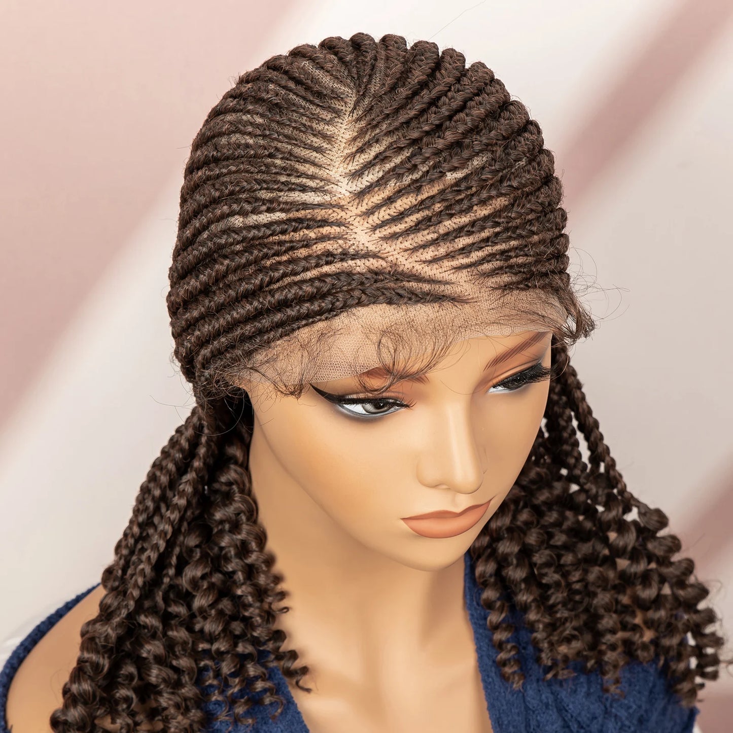 Synthetic Cornrow Braided Wigs for Women 14 Inch Full Lace Braids Wig Short Black Knotless Wig 2025 New Hairstyle