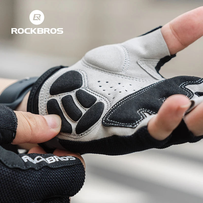 Rockbros Half Finger Bike Gloves Breathable Gel Padded Cycling Gloves for Men and Women