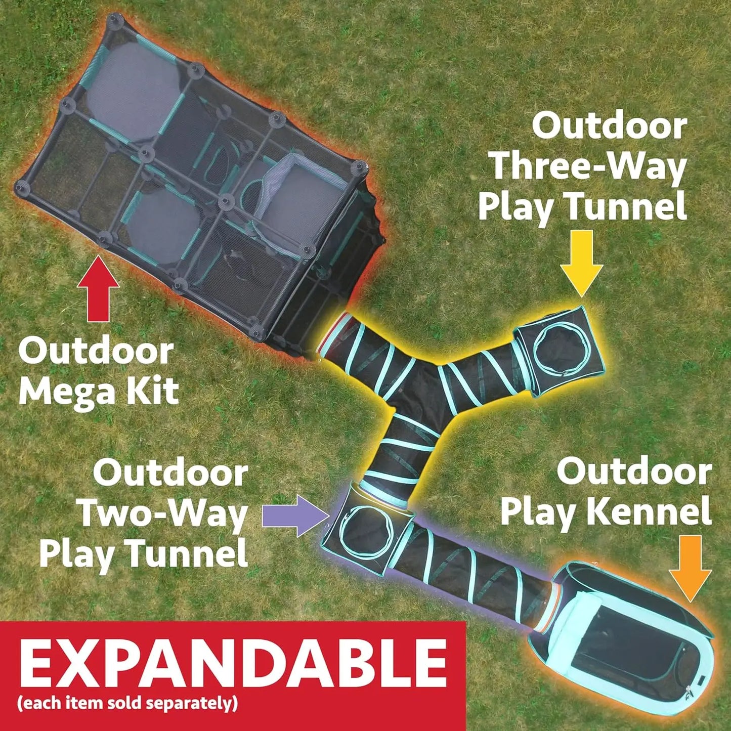 City Outdoor Catio Furniture and Play Kits for Cats Outdoor Mega Kit