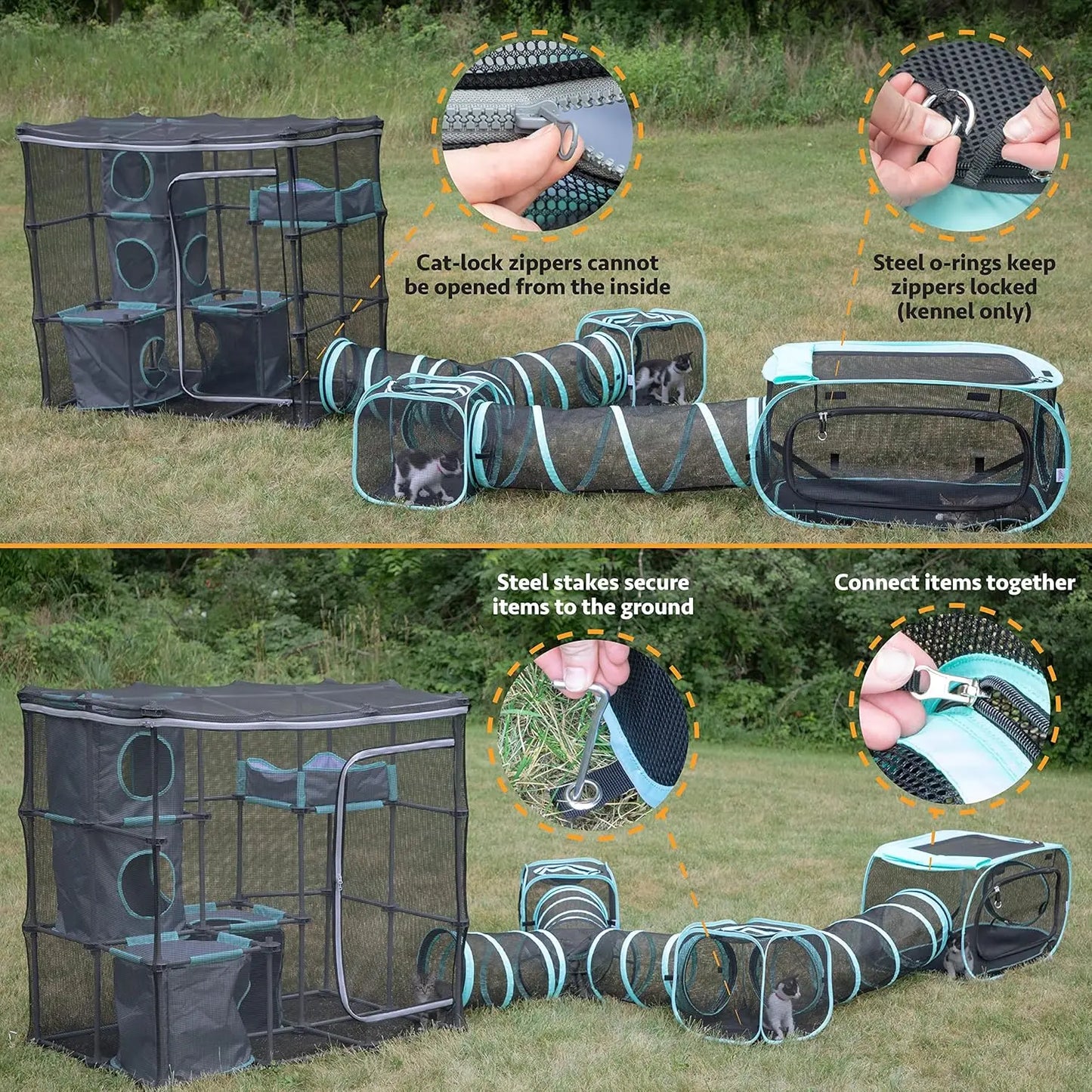 City Outdoor Catio Furniture and Play Kits for Cats Outdoor Mega Kit