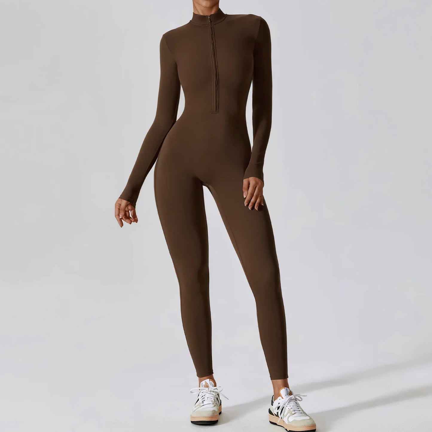 Winter Autumn Women's One Piece Yoga Jumpsuit Solid Polyester Spandex
