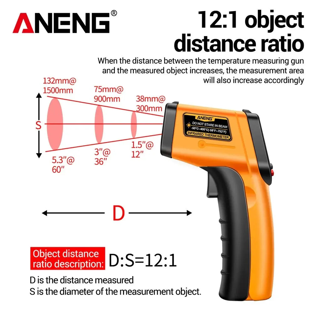 ANENG TH201 Digital Infrared Thermometer Non Contact Temperature Measuring Gun Hygrometer Highly Sensitive