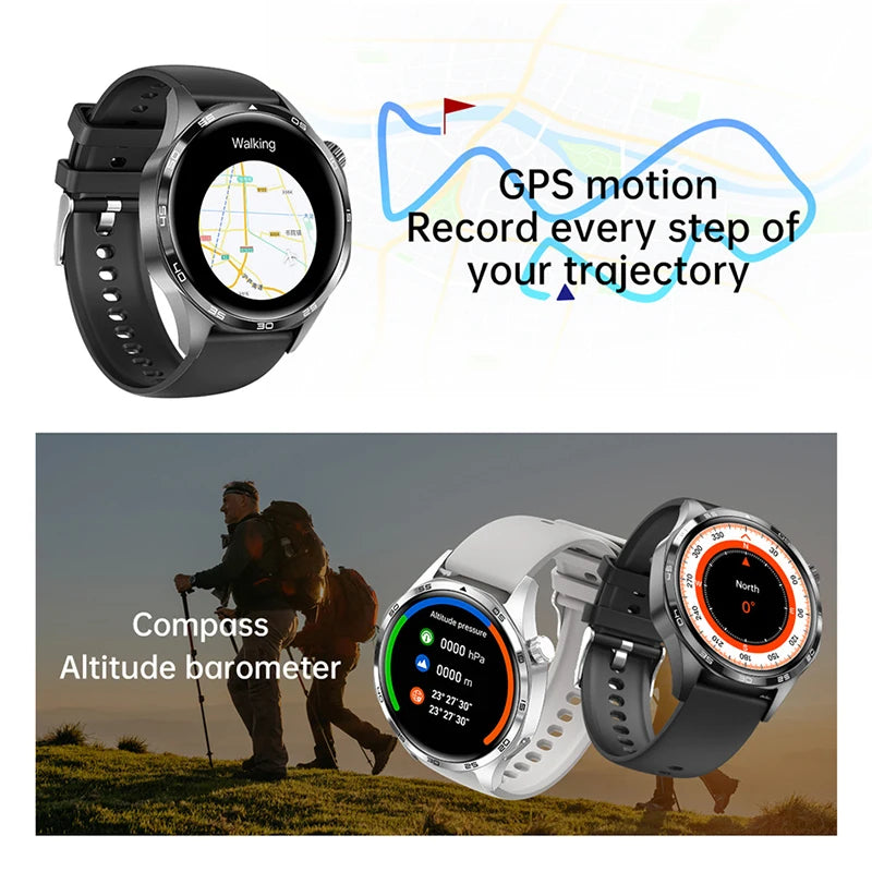 For Huawei GT5 Pro GPS NFC Smart Watch Men 360x360 AMOLED Screen Heart Rate Bluetooth Call IP67 Waterproof Smartwatch 2024
