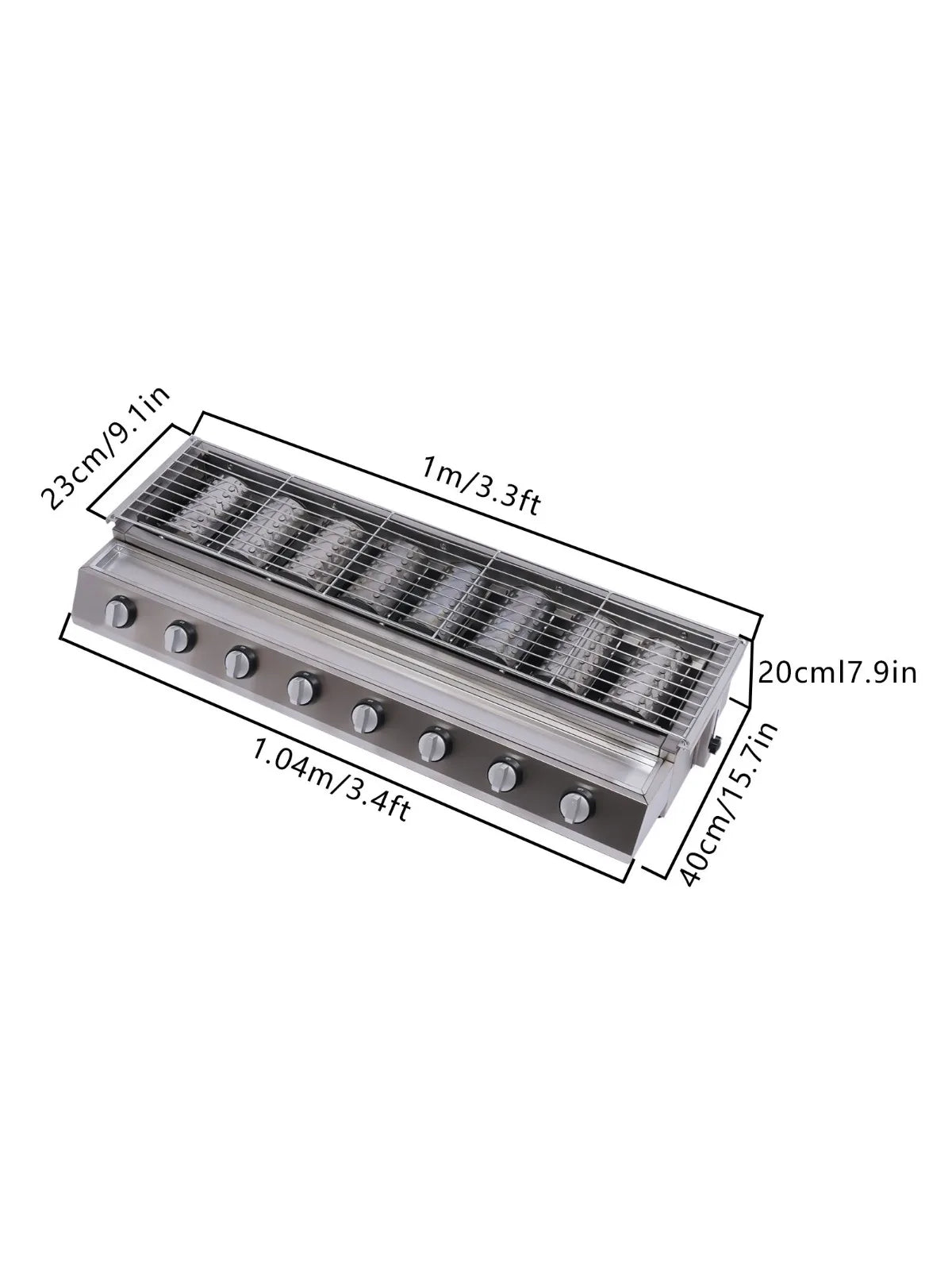 8 Burner Gas Grill Outdoor Tabletop Gas BBQ Grill Commercial Stainless Steel Gas Grill for Camping Picnicking