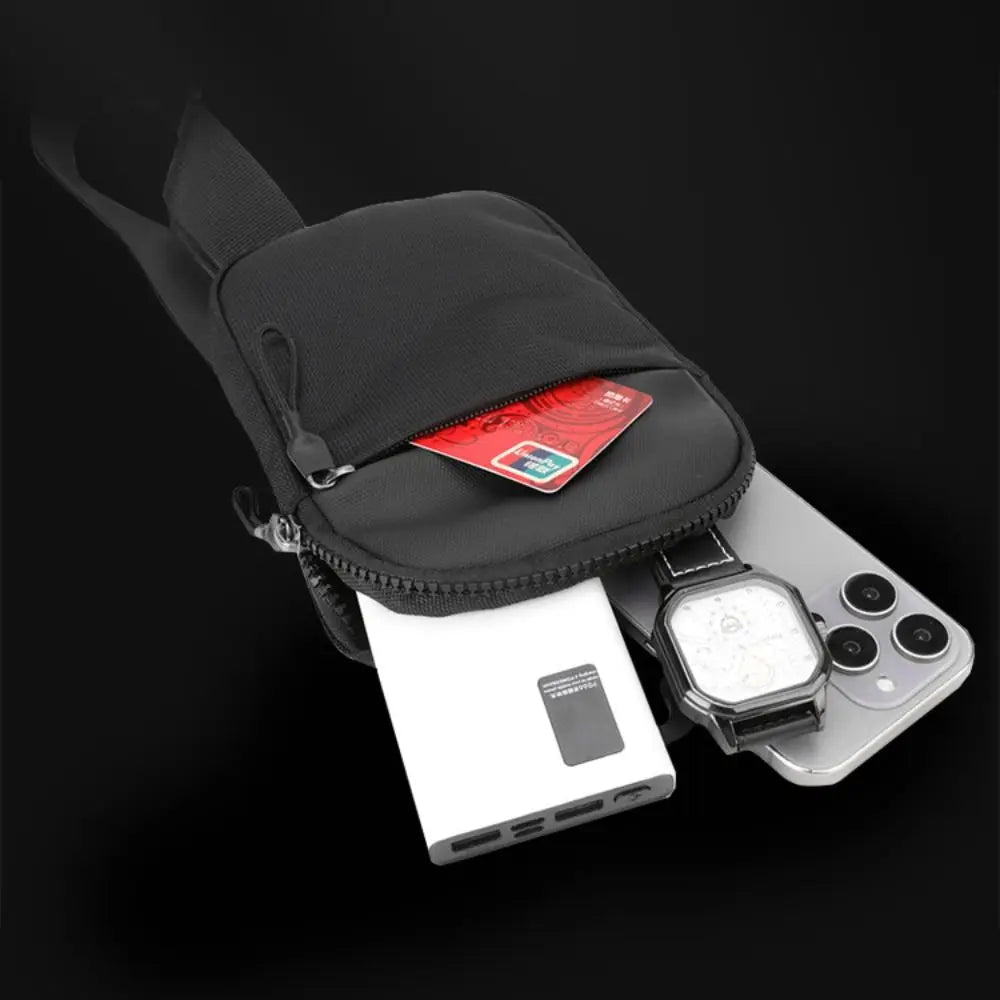 Men's Chest Bag Fashion Small Canvas Shoulder Crossbody Bag Mini Cloth Sling Sport Handbag