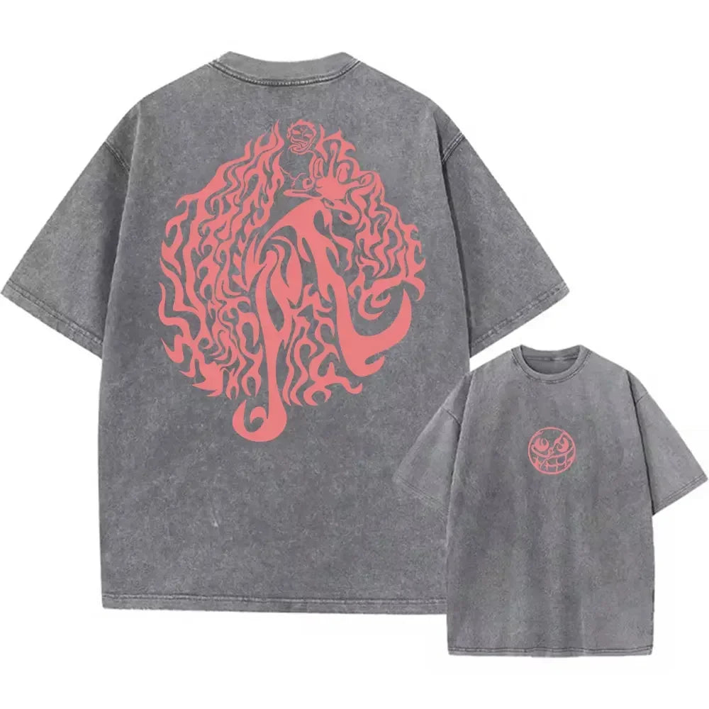 Hip Hop Men Streetwear T Shirt Retro Vintage Washed Tops