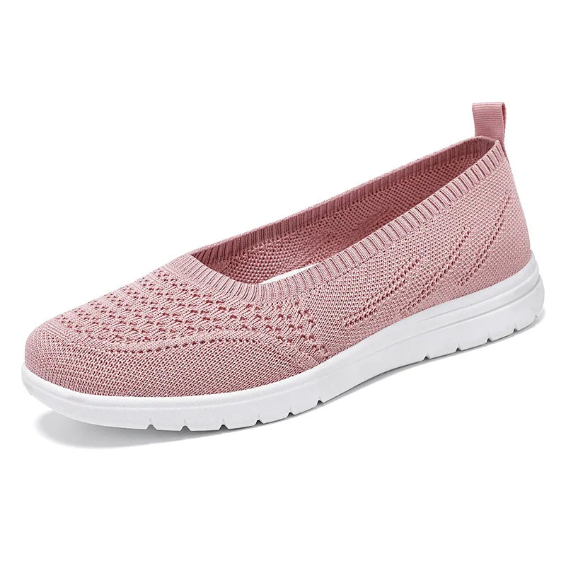 Women's Slip On Solid Color Mesh Casual Shoes Summer Fashion Breathable Non Slip Platform Sandals Flats Loafers