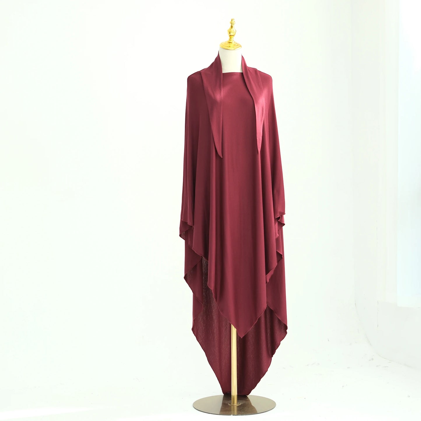 Jersey Cotton Khimar Long Hijab Scarf for Muslim Women Eid Djellaba Ramadan Prayer Garment Burqa Niqab Abaya Robe