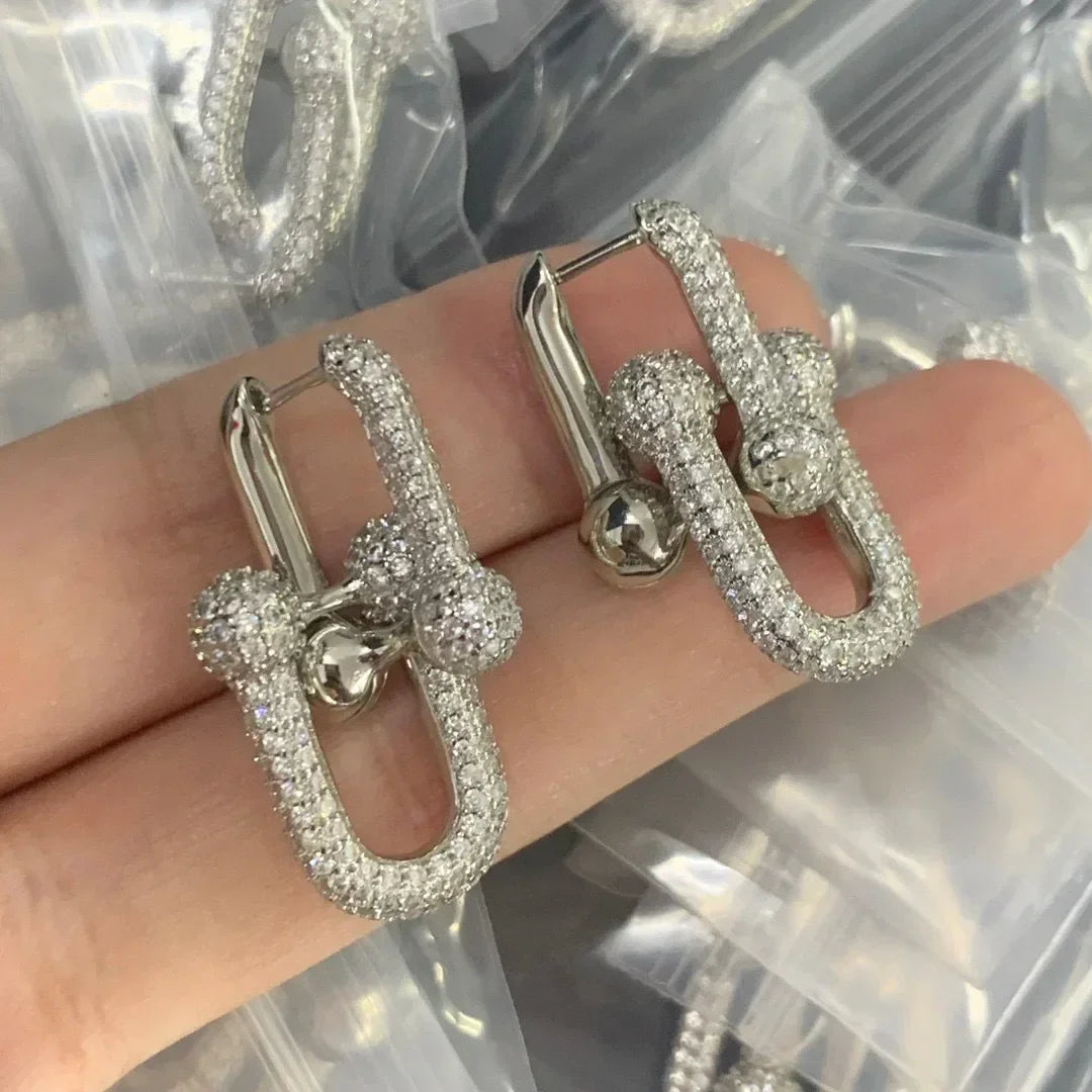 New Arrival S925 Sterling Silver Classic Letter T Bracelet and Necklace Set Retro Horseshoe Design High End Women's Jewelry