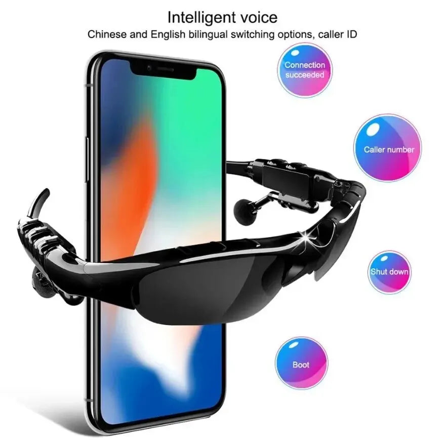 Wireless Stereo Earphones Headset with Microphone for Glasses Sunglasses Driving Cycling Sports Noise Reduction