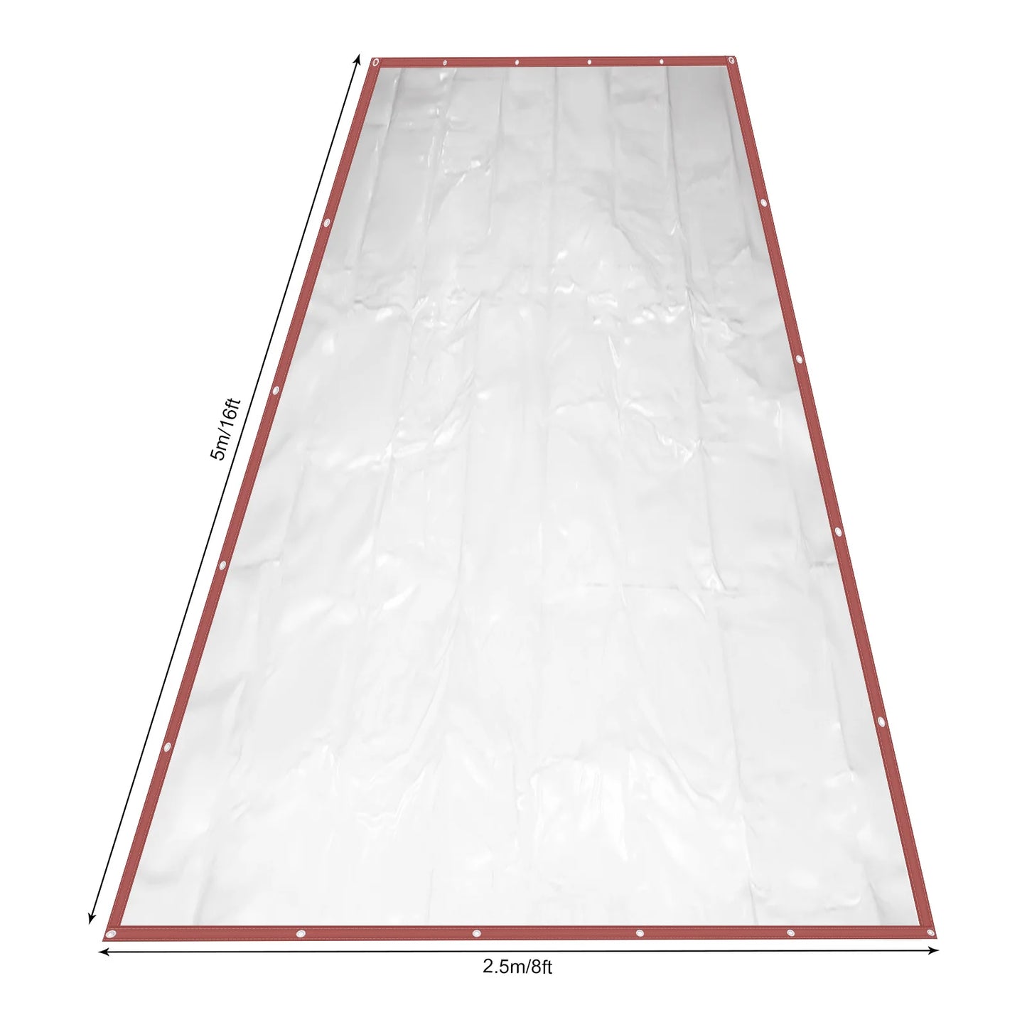 16x8 Feet Outdoor Clear Tarp Curtain Rainproof PVC Awning Canopy Enclosure Patio Roll Up Enclosure