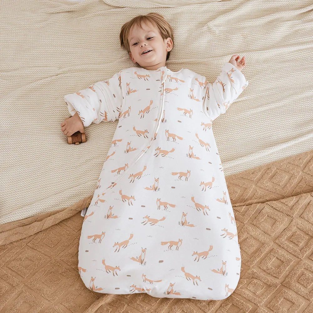 Sleeping Bag For Babies 0-24 Months Thicker Winter Sleep Sack Removable Sleeves Anti-Kick Baby Blanket 3.5 Tog