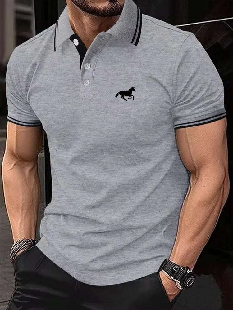 New Men's Classic Short Sleeve Polo Shirt Summer Casual Top Button Lapel Super Large S-3XL