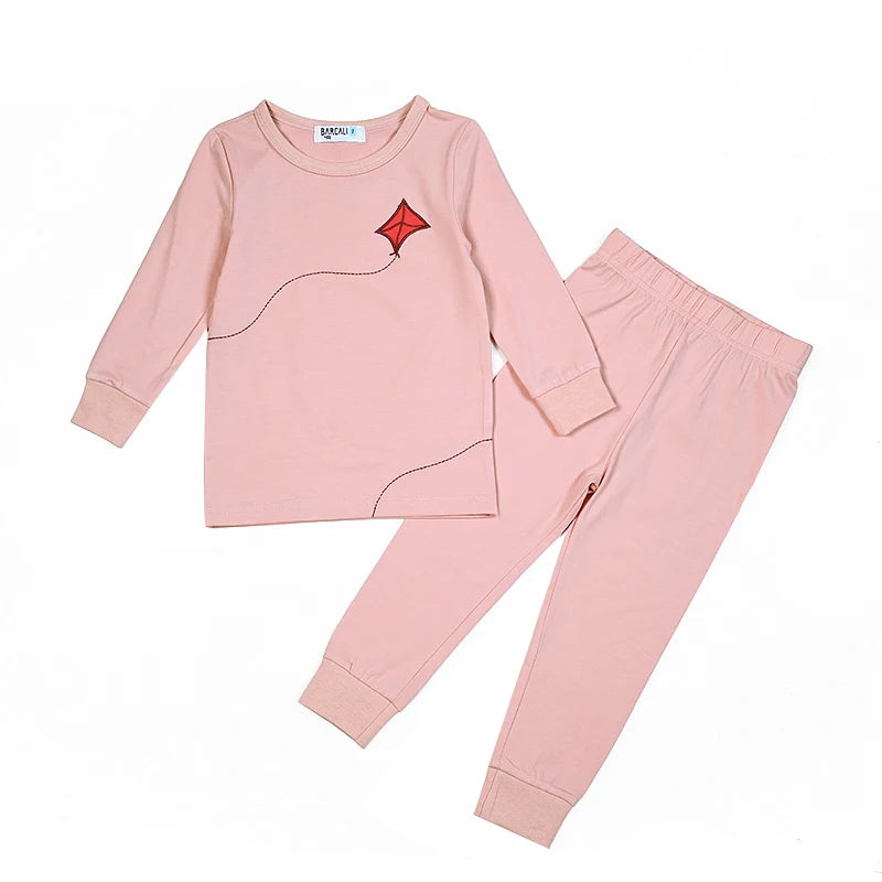 Barcali Modal Soft Family Matching Pajamas for Kids Boys Girls Baby Pink and Blue Spring Summer Casual Clothing