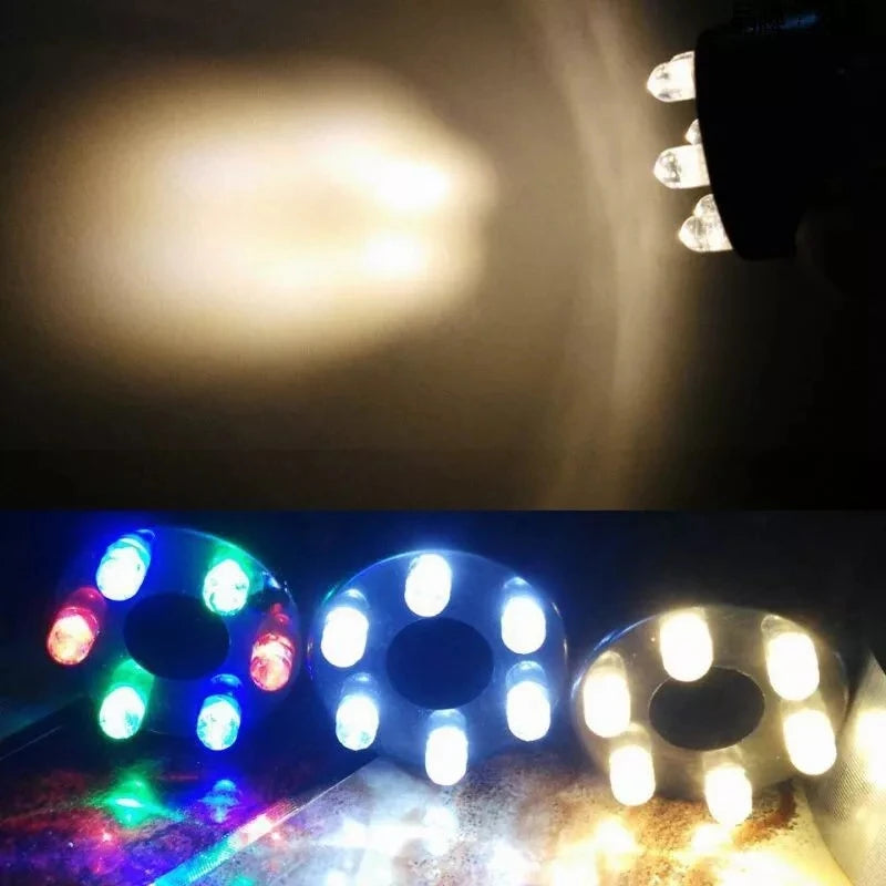 Underwater 6 LED Light Ring For Fountain Pond Garden 1 2 4 Pieces Without AC Adapter