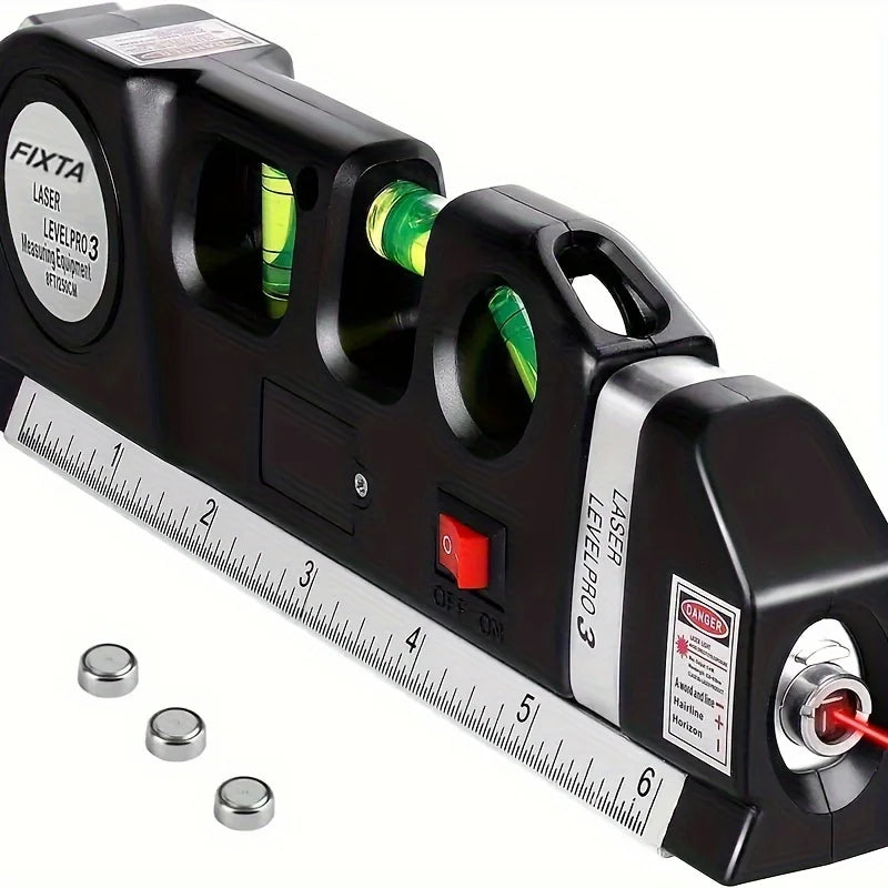 Easy To Use Laser Level Line Tool Multipurpose Laser Level Kit Standard Cross Line Laser 8 Feet Measure Tape Ruler