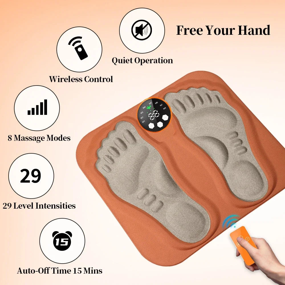 3D Smart Foot Massage Pad with RF Remote Feet Massager 8 Modes 29 Levels for Improved Blood Circulation Relaxed Muscles and Slim Legs