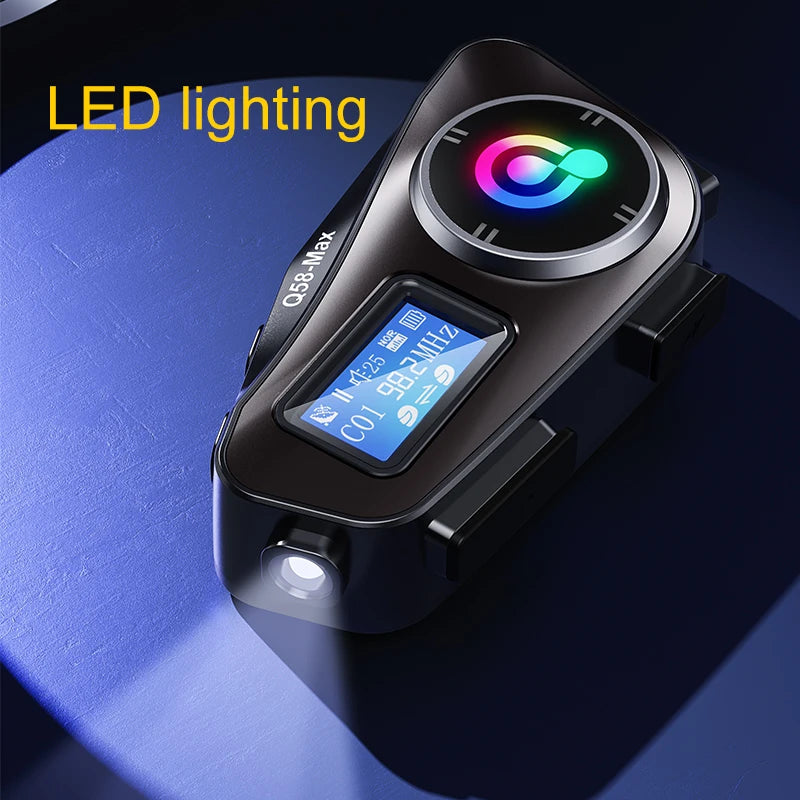 Q58 Max Motorcycle Helmet Bluetooth Intercom IP65 Waterproof 500 Meter Range Multi-Scene Music Sharing