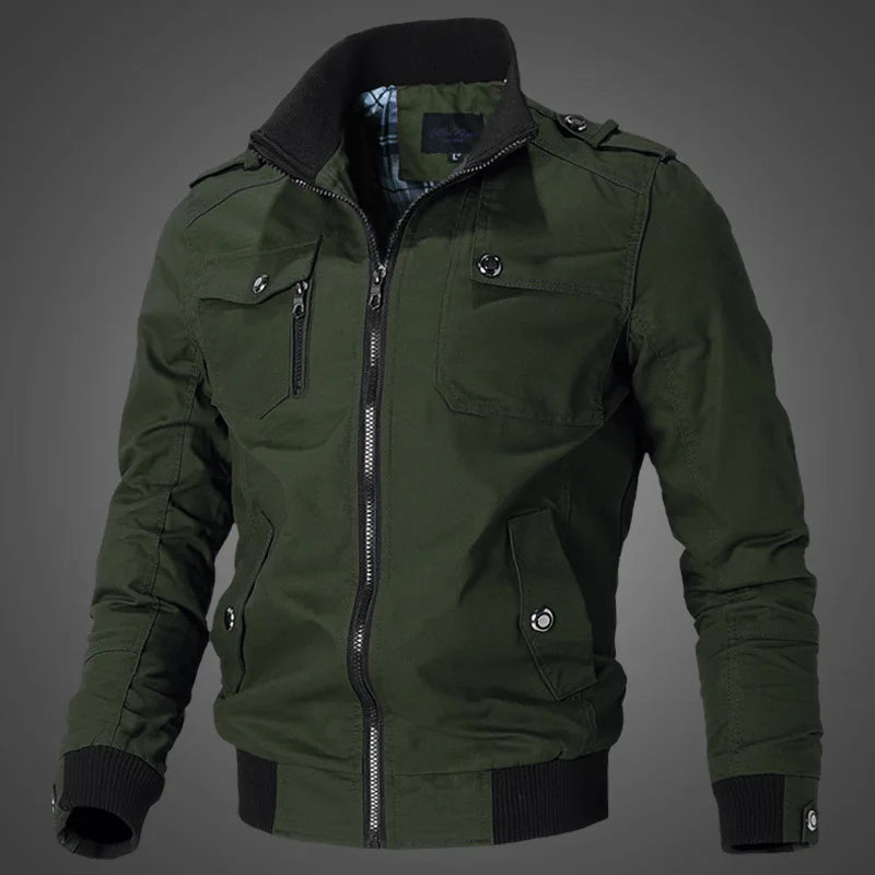 2025 New Men's Casual Stand Collar Cotton Jacket Korean Version Windbreaker for Youth