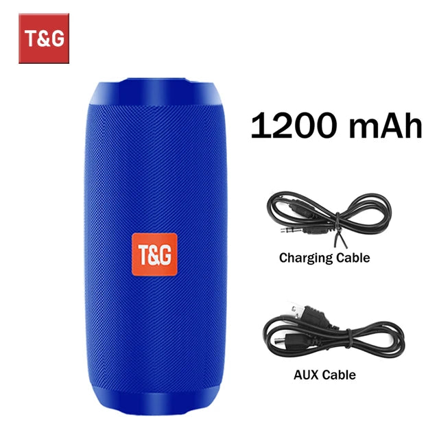 Bluetooth Speaker TG117 Portable TWS Sound Box Waterproof Outdoor Stereo Surround Speaker with TF and FM Radio Support