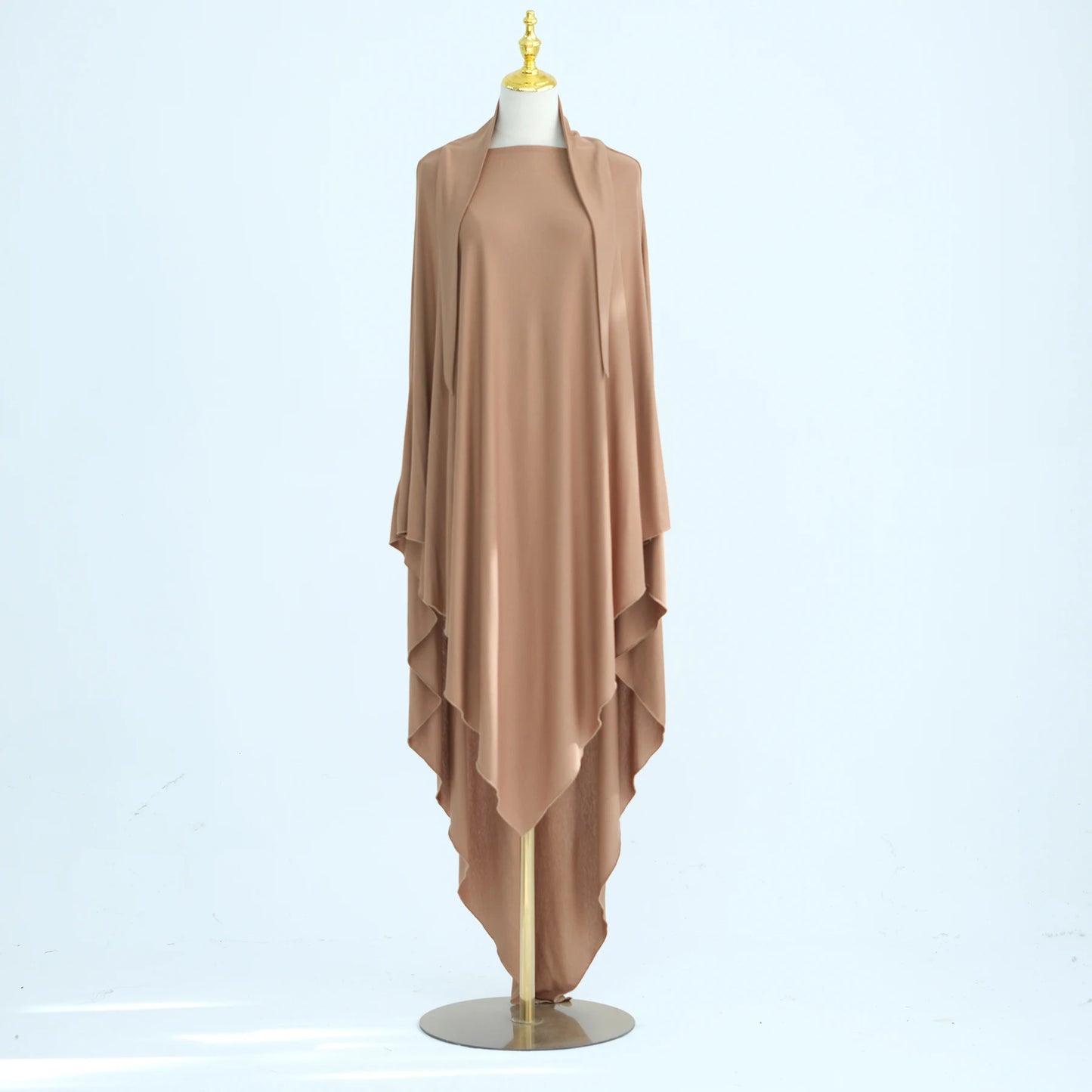 Jersey Cotton Khimar Long Hijab Scarf for Muslim Women Eid Djellaba Ramadan Prayer Garment Burqa Niqab Abaya Robe