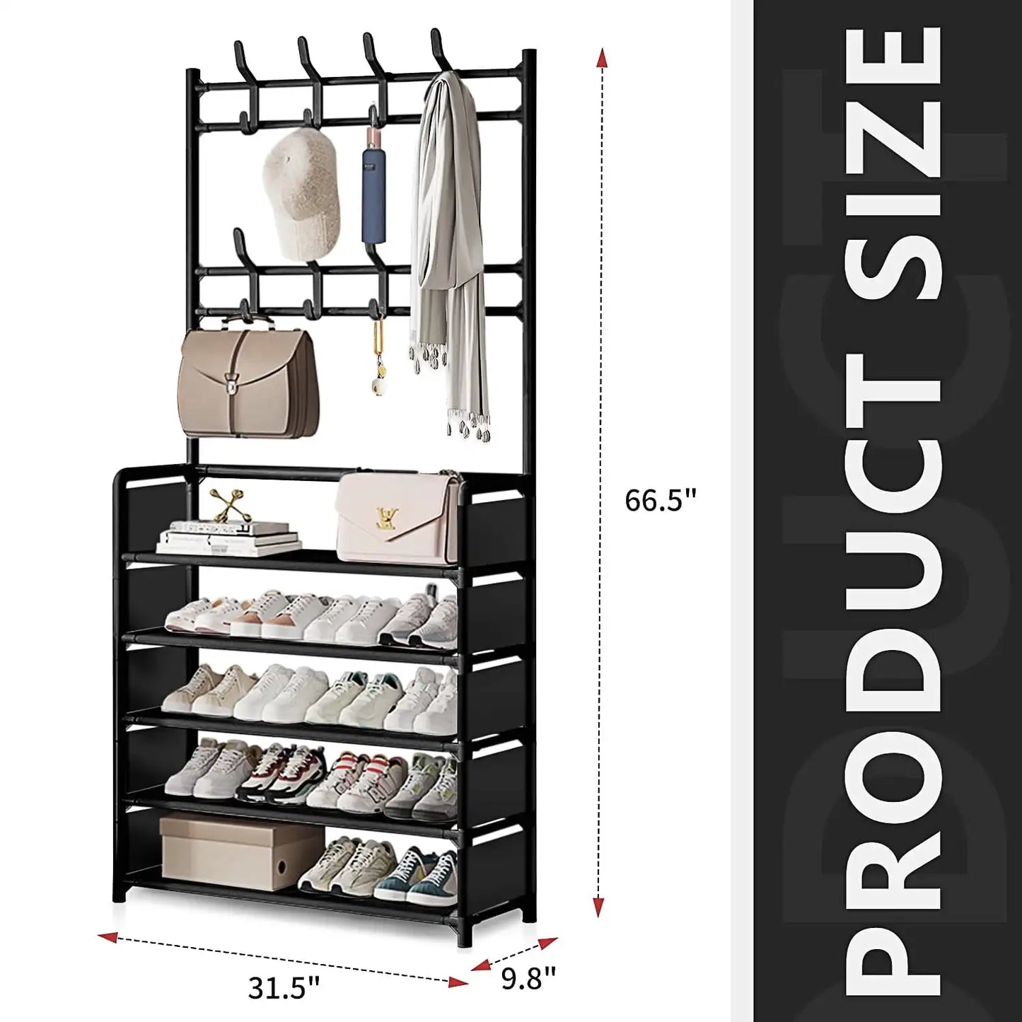 Shoe Rack Freestanding Minimalist Modern Stainless Steel