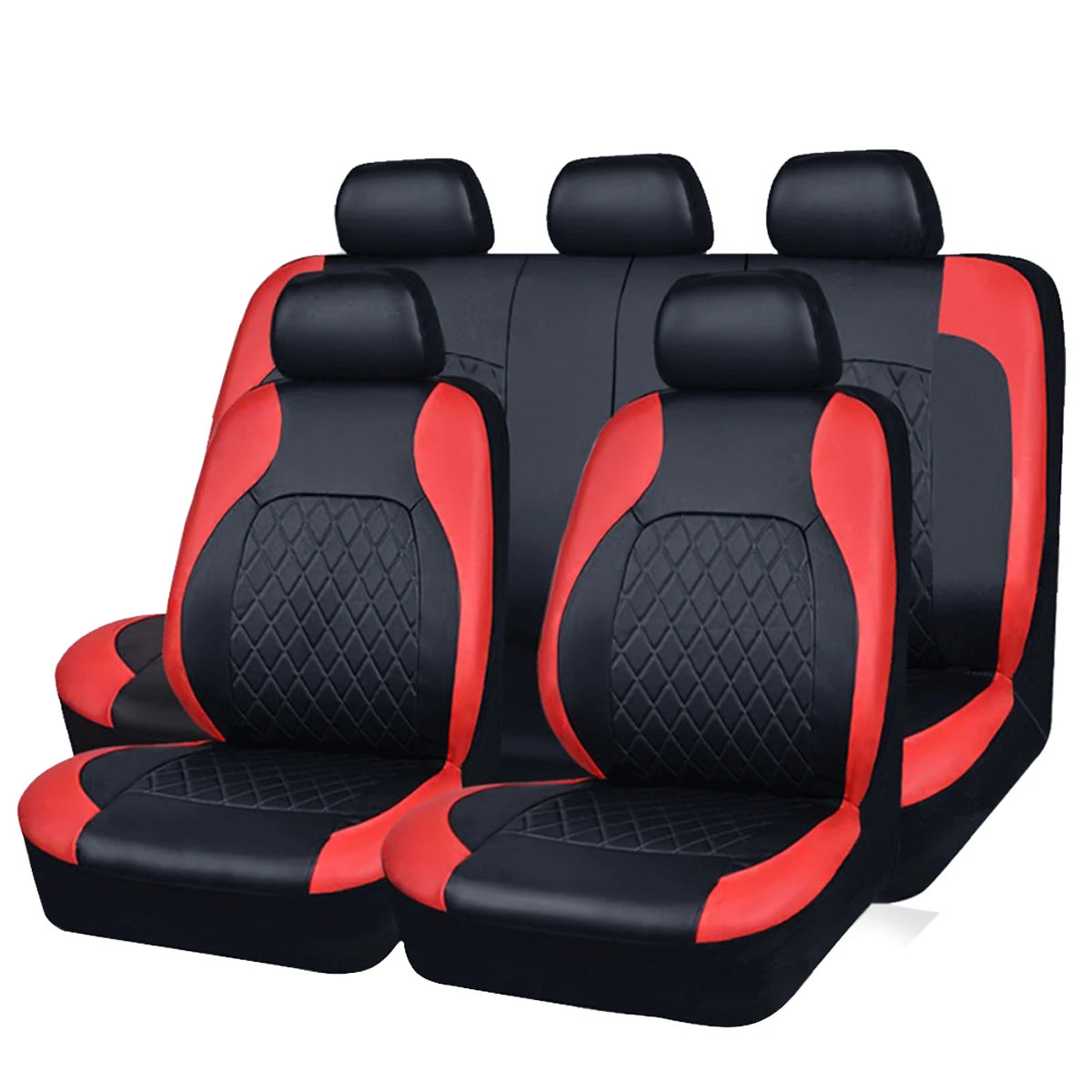 All Season Quilted PU Leather Car Seat Cover Full Surrounded Seat Protector Waterproof Universal Fit Sedan SUV Pickup Truck Seat