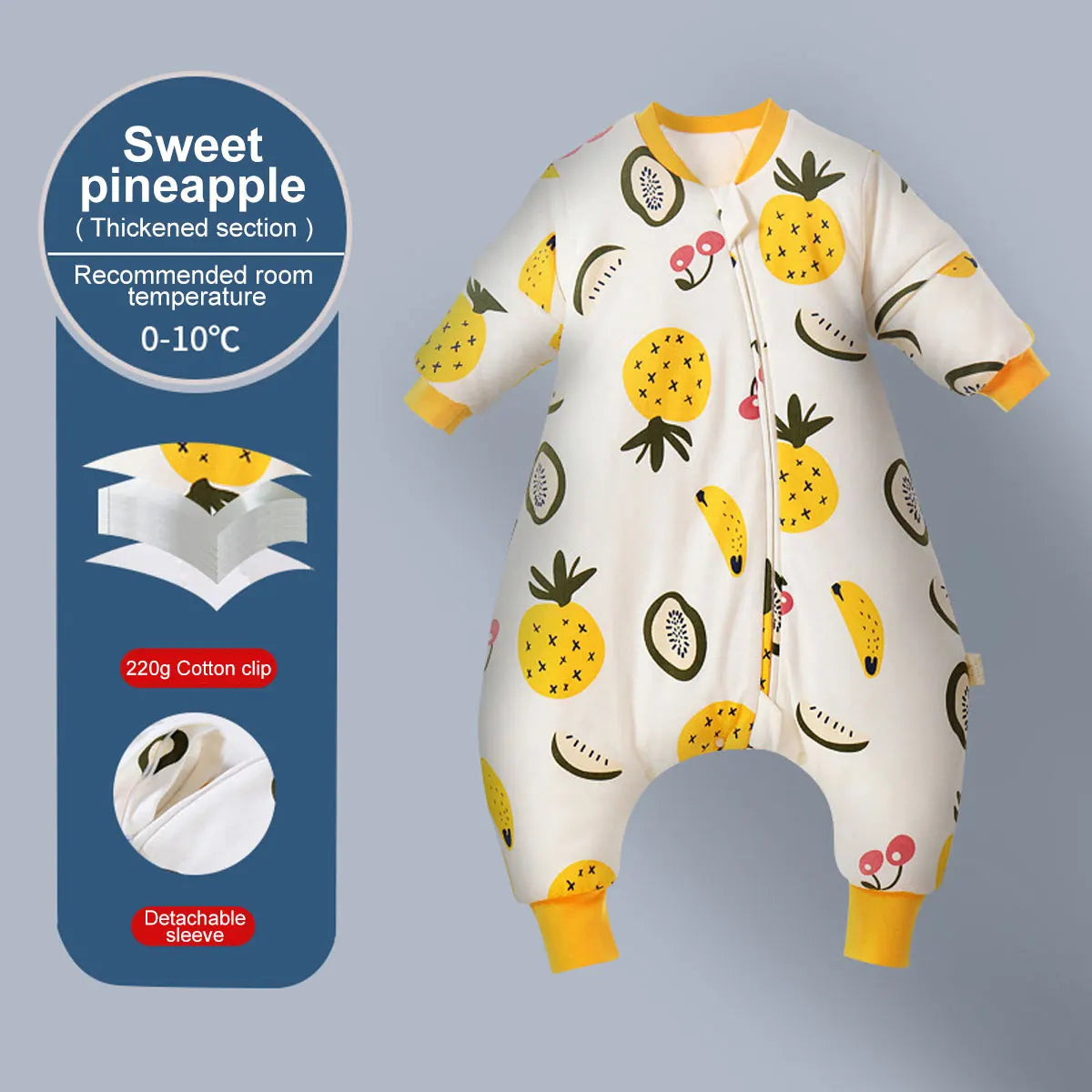 Baby Cartoon Split Legged Sleepsacks With Detachable Sleeves For Boys And Girls Children's Sleeping Bag Autumn And Winter Thickened Cotton