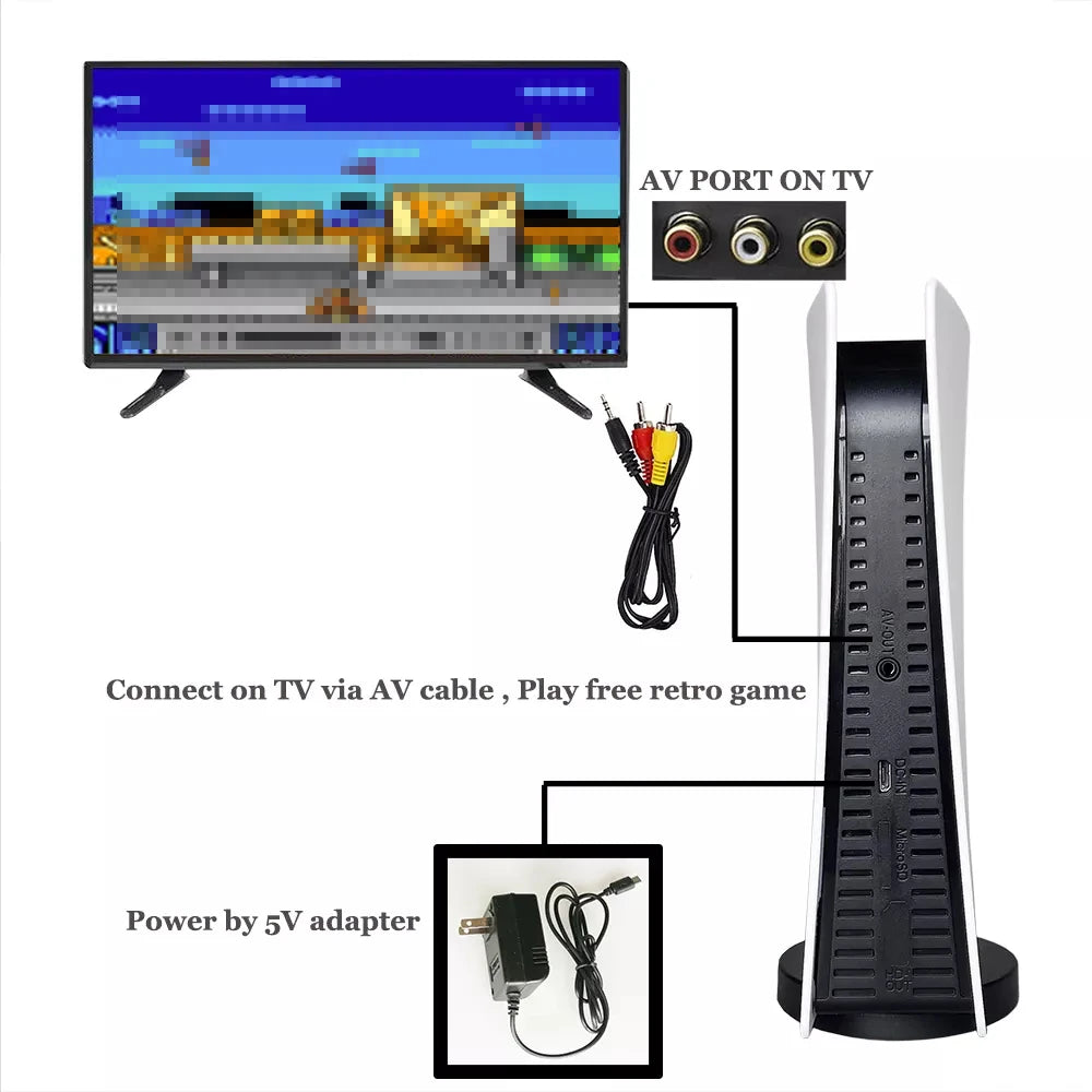 Game Station 5 Video Game Console With 200 Classic 8 Bit Retro Games Handheld USB Wired AV Output