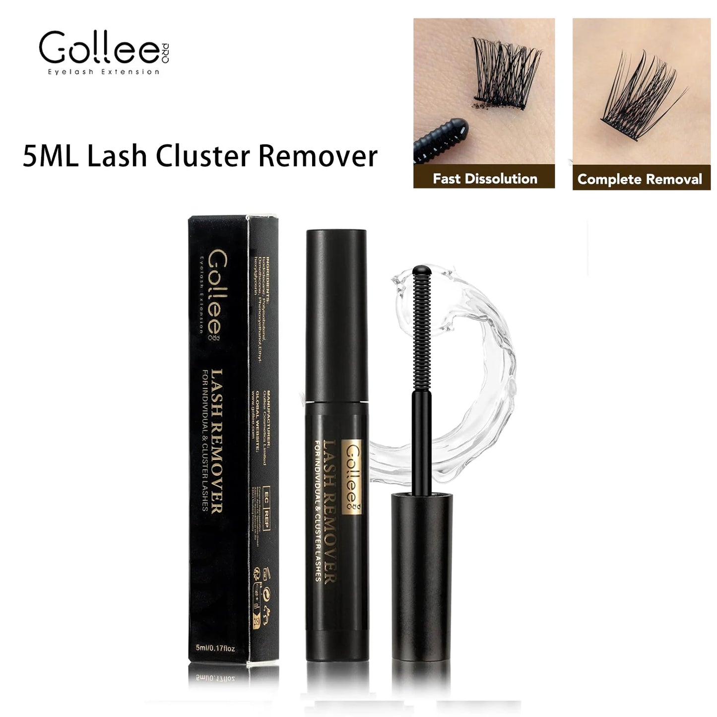 Gollee Cluster Lashes Glue No Irritation Eyelash Extension Fast Dry Adhesive for Home Use Professional Lash Extension Supplies