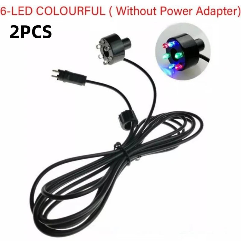 Underwater 6 LED Light Ring For Fountain Pond Garden 1 2 4 Pieces Without AC Adapter