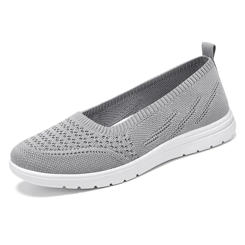 Women's Slip On Solid Color Mesh Casual Shoes Summer Fashion Breathable Non Slip Platform Sandals Flats Loafers