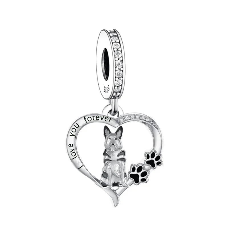 Huoonew Fit Original Pan Charm Bracelet 925 Silver I Love You Forever Yorkshire Dog Bead DIY Memorial Berloque