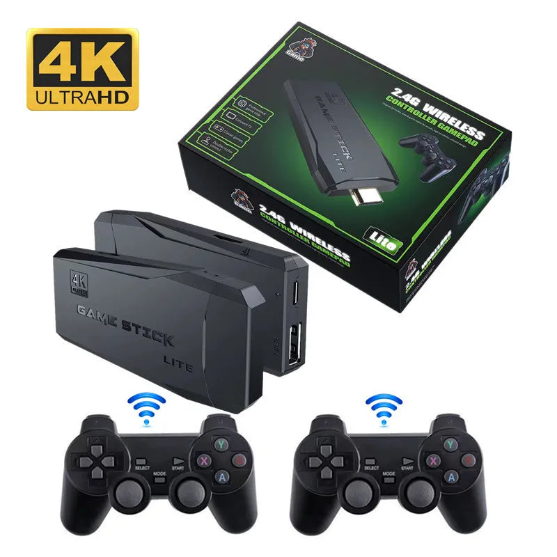 Video Game Sticks M8 Console 2.4G Dual Wireless Controller 4K Retro Game with 10000 Games and 64GB Storage Ideal for Christmas Gift