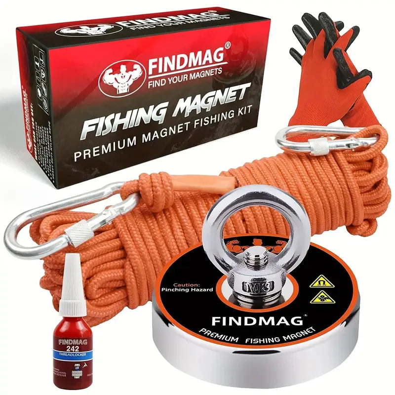 Neodymium Fishing Magnets Kit Strong Pulling Force Magnet Fishing Kit for River Retrieval