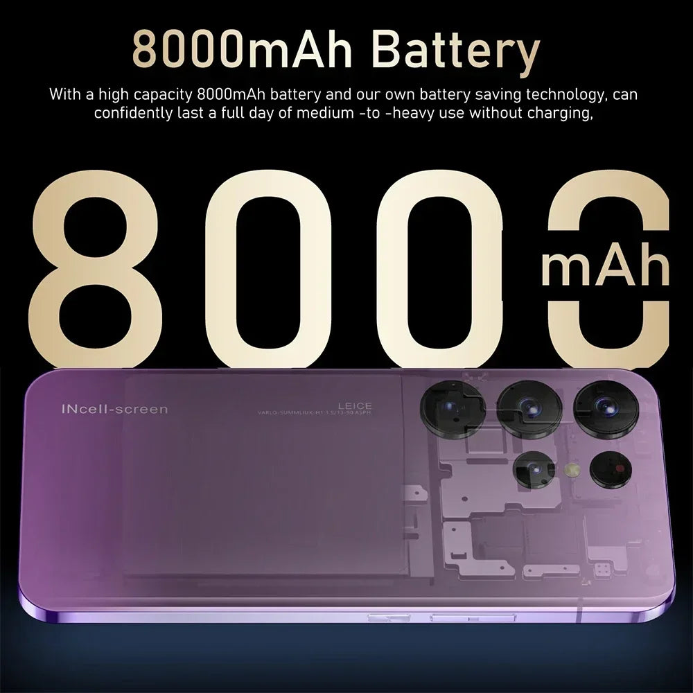 S25 Ultra Smartphone 22TB Plus 2TB Global Version 7.3 Inch HD Full Screen 4G 5G Dual SIM Cell Phone 8000mAh 10 Core Super Game Phone