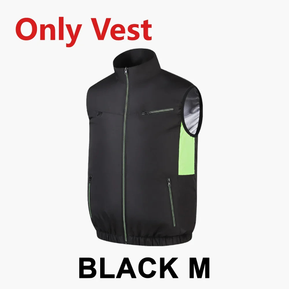 Cooling Vest Ice Fan Vest 3 Gears USB Heat Resistant Air Conditioner Clothes Breathable Wearable Fan Vest for Camping